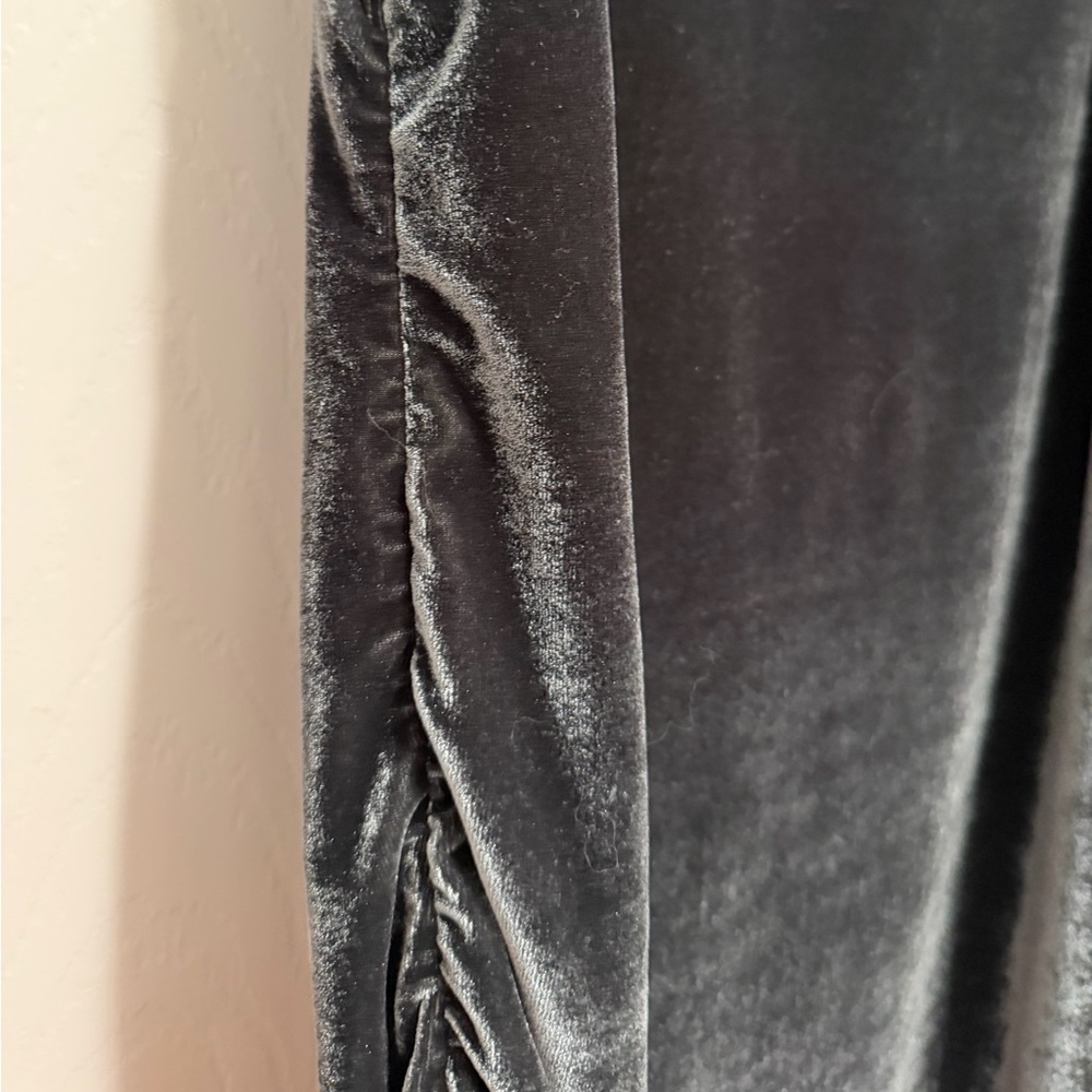 a A New Day Velour Velvet Side Ruched Drapery Bodycon Midi Dress Black XL NWT - Picture 5 of 8
